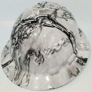 New Full Brim Hard Hat Custom Hydro Dipped CHAINS.